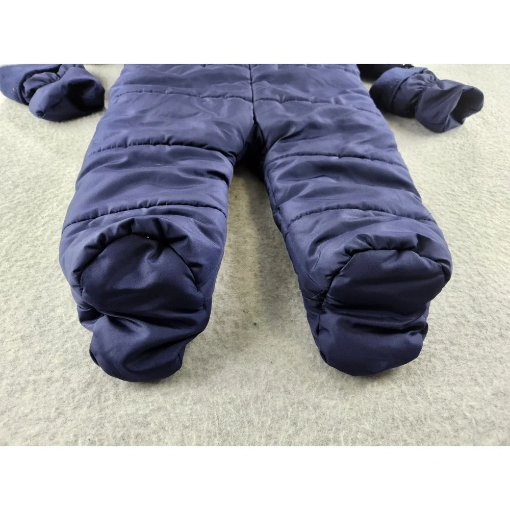 Children's‎ Place Baby Snowsuit One Piece Fleece Lined Hooded Zip Mittens 6-9 M